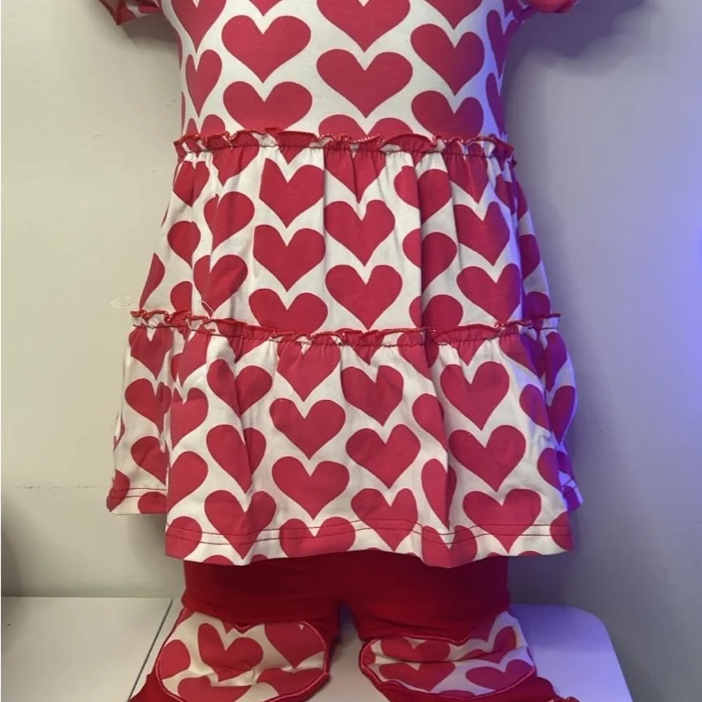 Red Heart Patterned Leggings - Picture 2 of 2